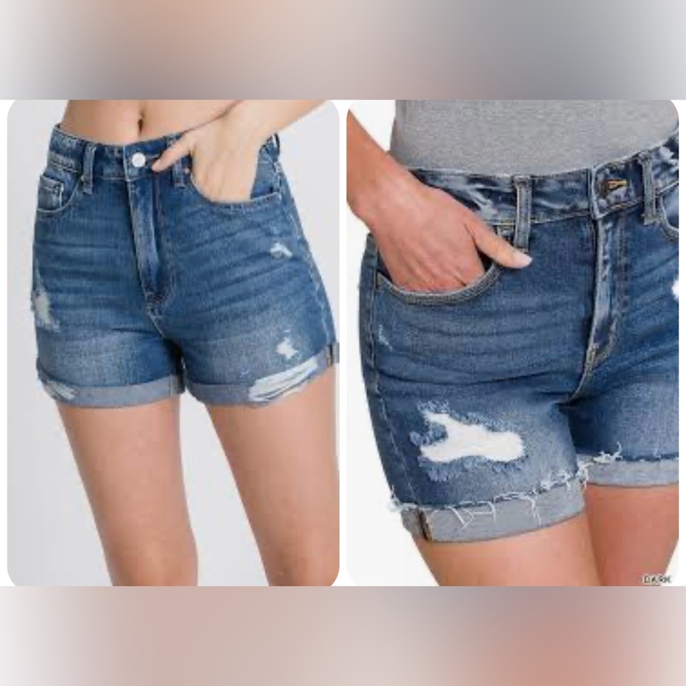 BONGO Distressed Denim Shorts – Juniors Size 7 - Picture 2 of 4